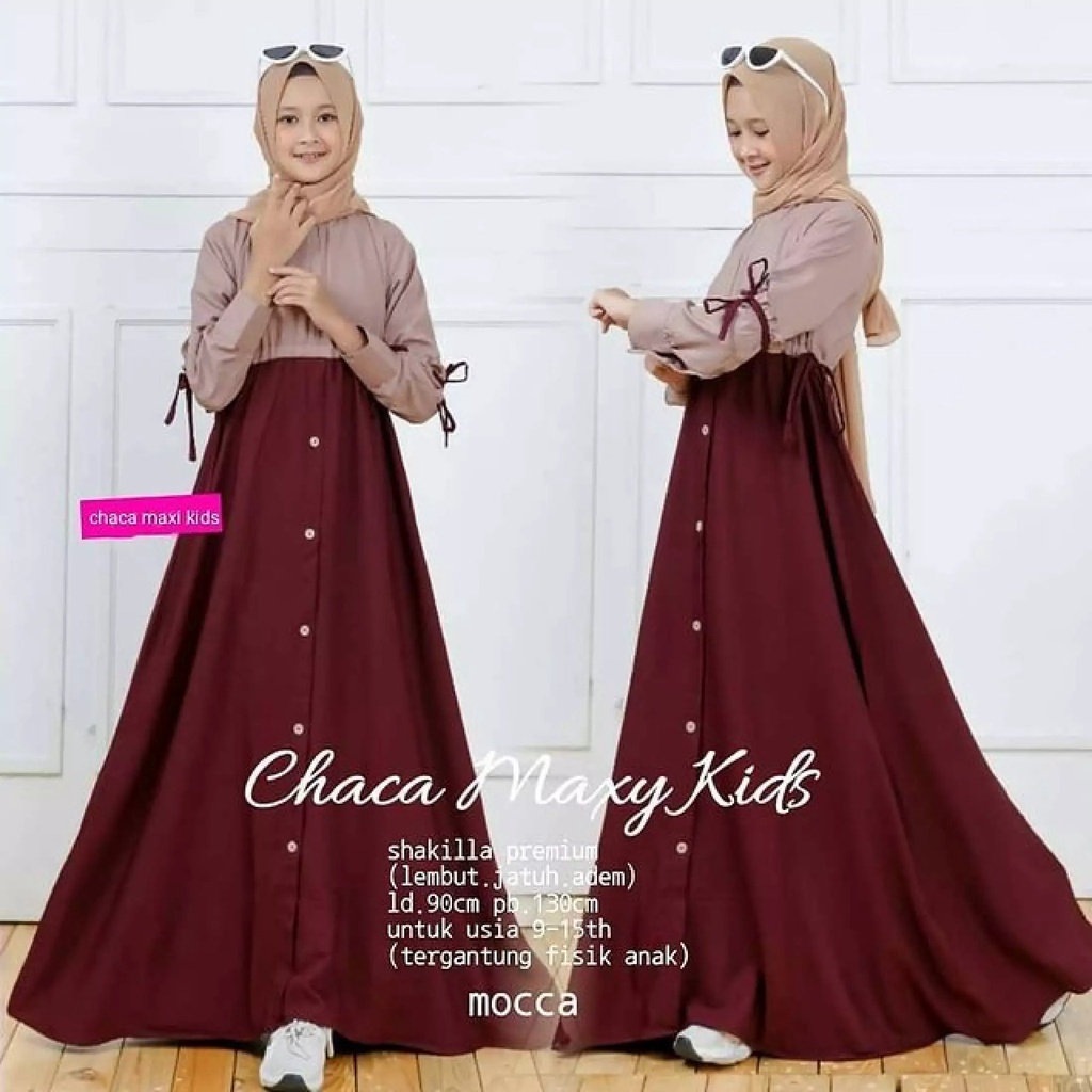 CHACA MAXY KIDS / Gamis Anak Perempuan Umur 12 Tahun / Gamis Anak Perempuan / Gamis Anak Perempuan T