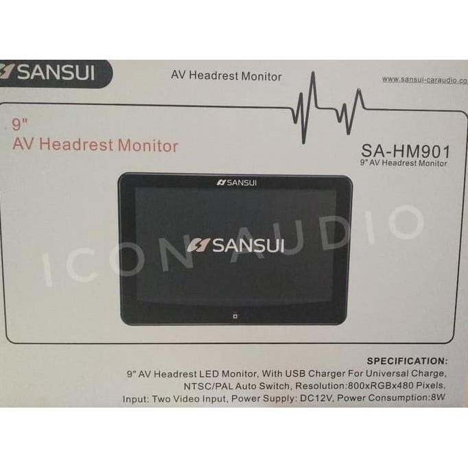 HEADREST CLIP ON TOUCHSCREEN SANSUI 9 INCH 2 PCS TERMURAH