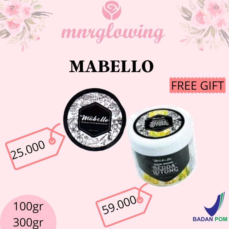 MABELLO BEDDA LOTONG ORIGINAL 99% Alami BPOM&Halal) /MABELLO INDONESIA/ LULUR HITAM /BEDAK LOTONG