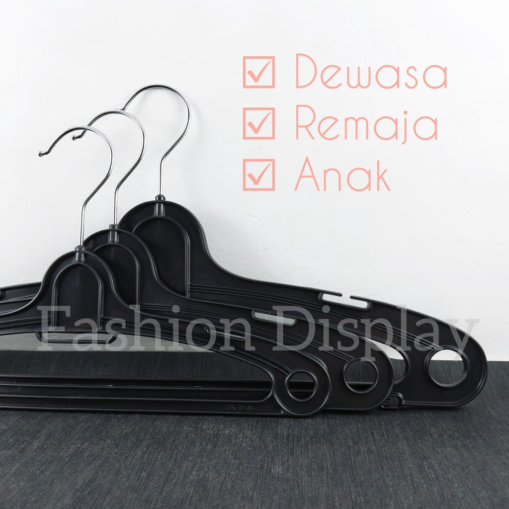 Hnager Plastik Gantungan Baju Plastik Hanger Biggy Ok Display Pakaian Hanger Anak Dewasa Remaja-BH