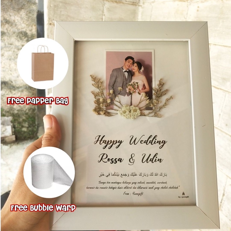 

Gift Frame Dried Flowers Rustic | kado Wedding | Kado Premium | Kado Ulang Tahun