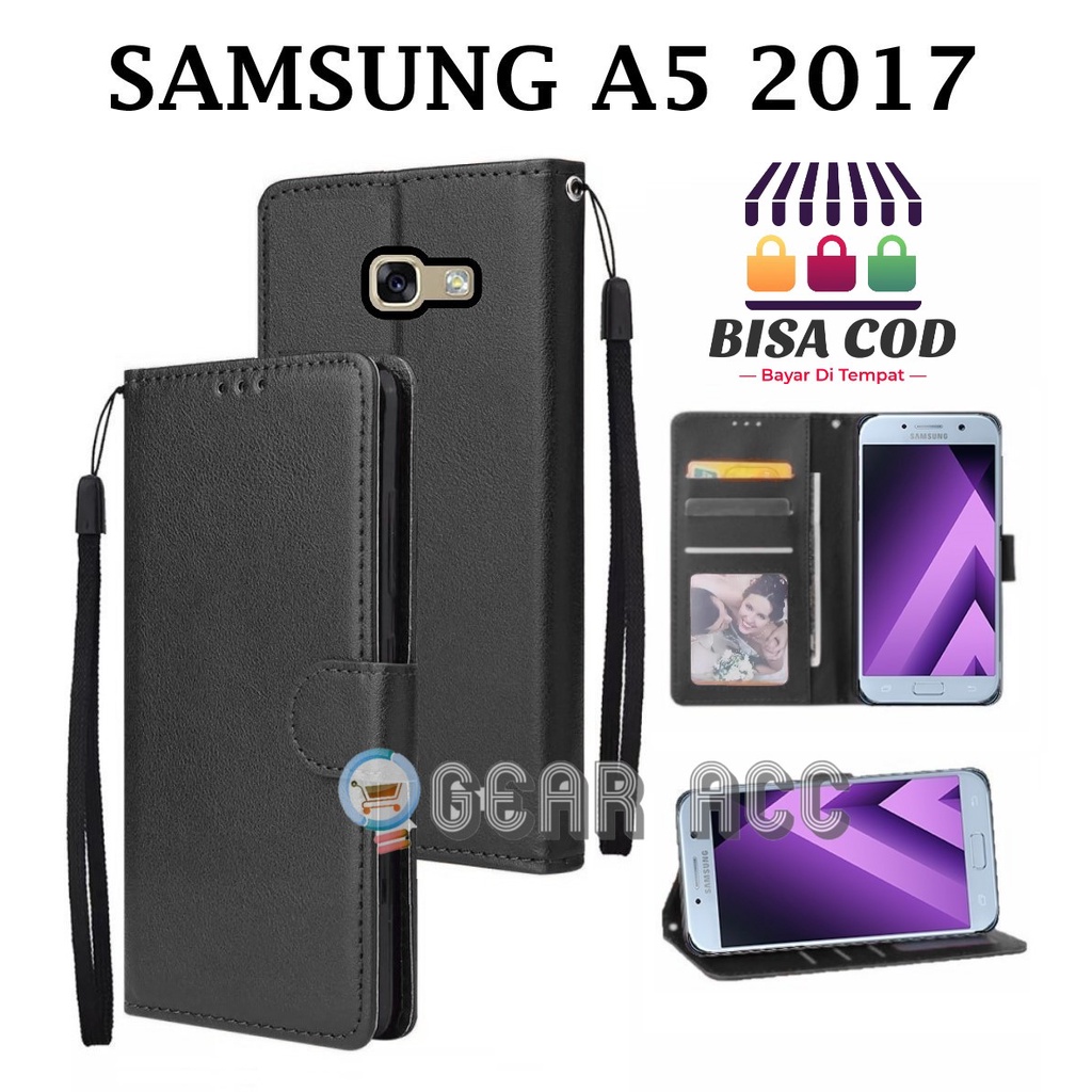 FLIP CASE UNTUK SAMSUNG A5(2017) - FLIP COVER DOMPET CASING-WALLET LEATHER CASE FLIP SARUNG BUKU FLI