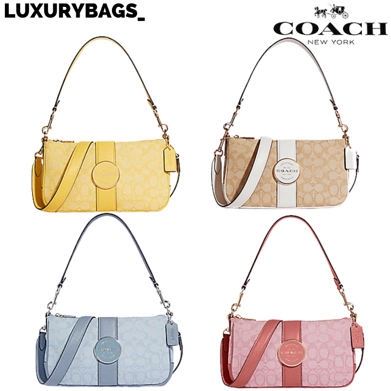 Coach Lonnie Baguette In Signature Jacquard C8306