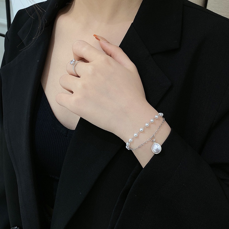 Gelang Mutiara Double Layer Gaya Korea Untuk Wanita