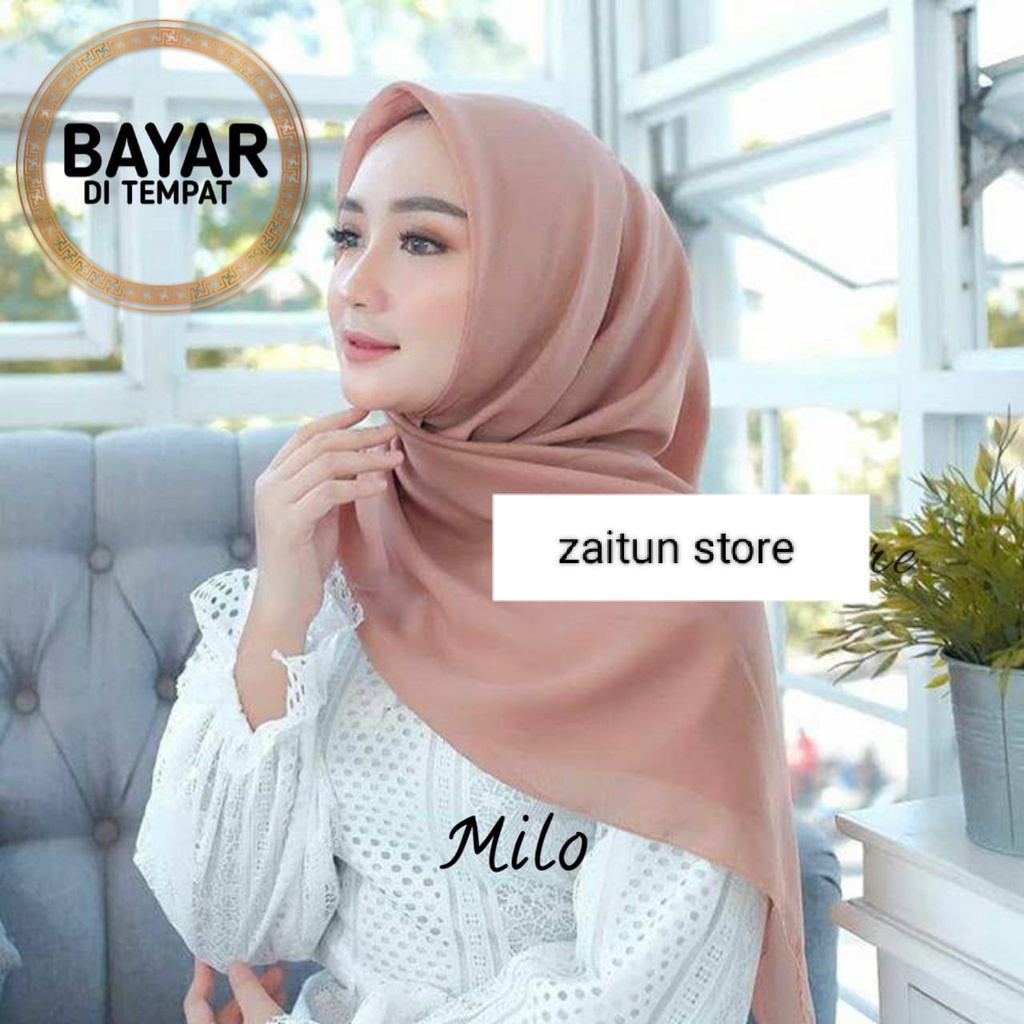 Hijab Segiempat Bella Square Polos Warna Terlengkap