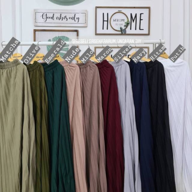 Navy, Marun / ROK PLISKET PREMIUM  Sekararum Fashion / Reseller gamis sekararum semarang