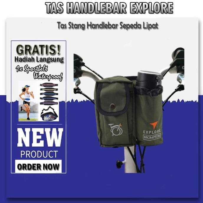 Tas Brompton Explore Stang Sepeda Dengan Tempat Air Minum Sepeda Lipat