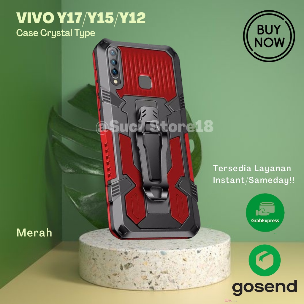 Hard Case Robot I Crystal Vivo Y17/Y15/Y12 Kickstand Standing Robot