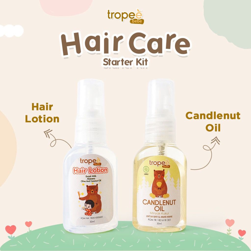 Castle - Tropee Bebe Candlenut Shampoo - Candlenut Oil - Hair Lotion 100ml / 250ml - Telon Lotion - Bye Bye Bug Cream - Travel / Starter Kit / Hair Brush - Hair Comb - Premium Set Isi 2 - Minyak &amp; Shampoo Kemiri Bayi