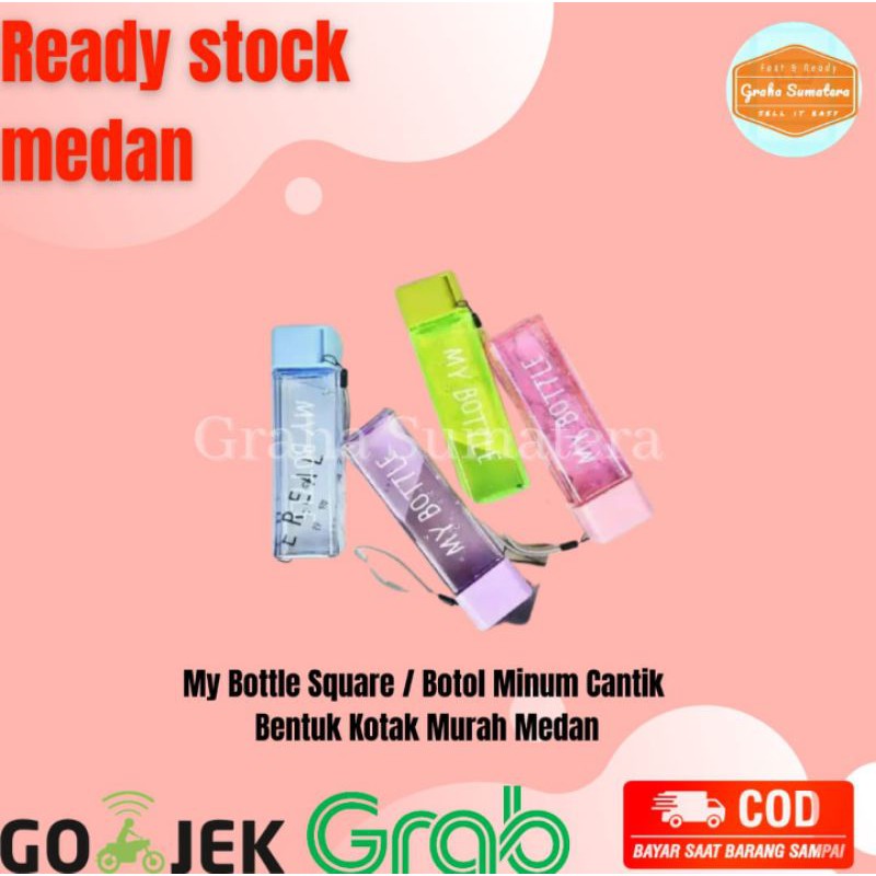 My Bottle Petak Kotak Botol Minum Bening 500ML Atdiva Import Murah Medan