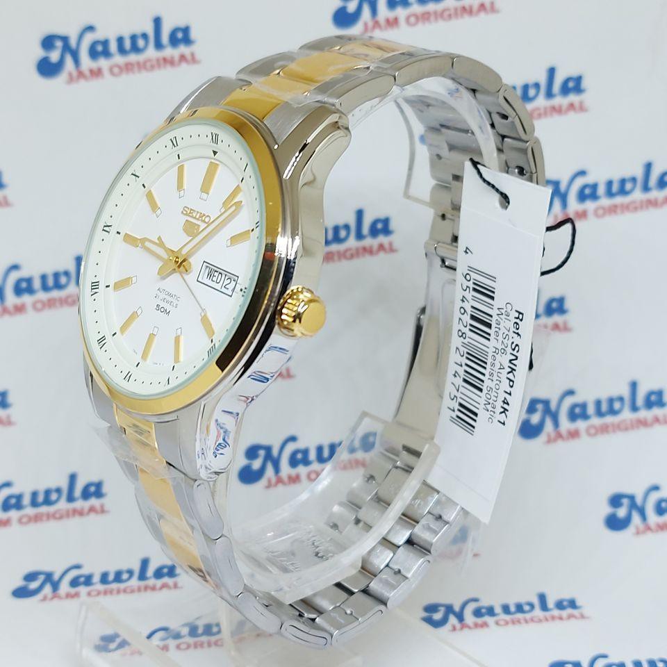 Seiko 5 SNKP14K1 Automatic Two Tone Bracelet - Jam Tangan Pria SNKP14