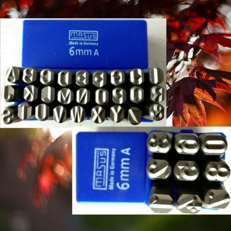 Ketok huruf + Ketok Angka 6 Mm Huruf ketok Angka ketok MASUS Germany A - Z + 0 - 9 Stump punch Tool