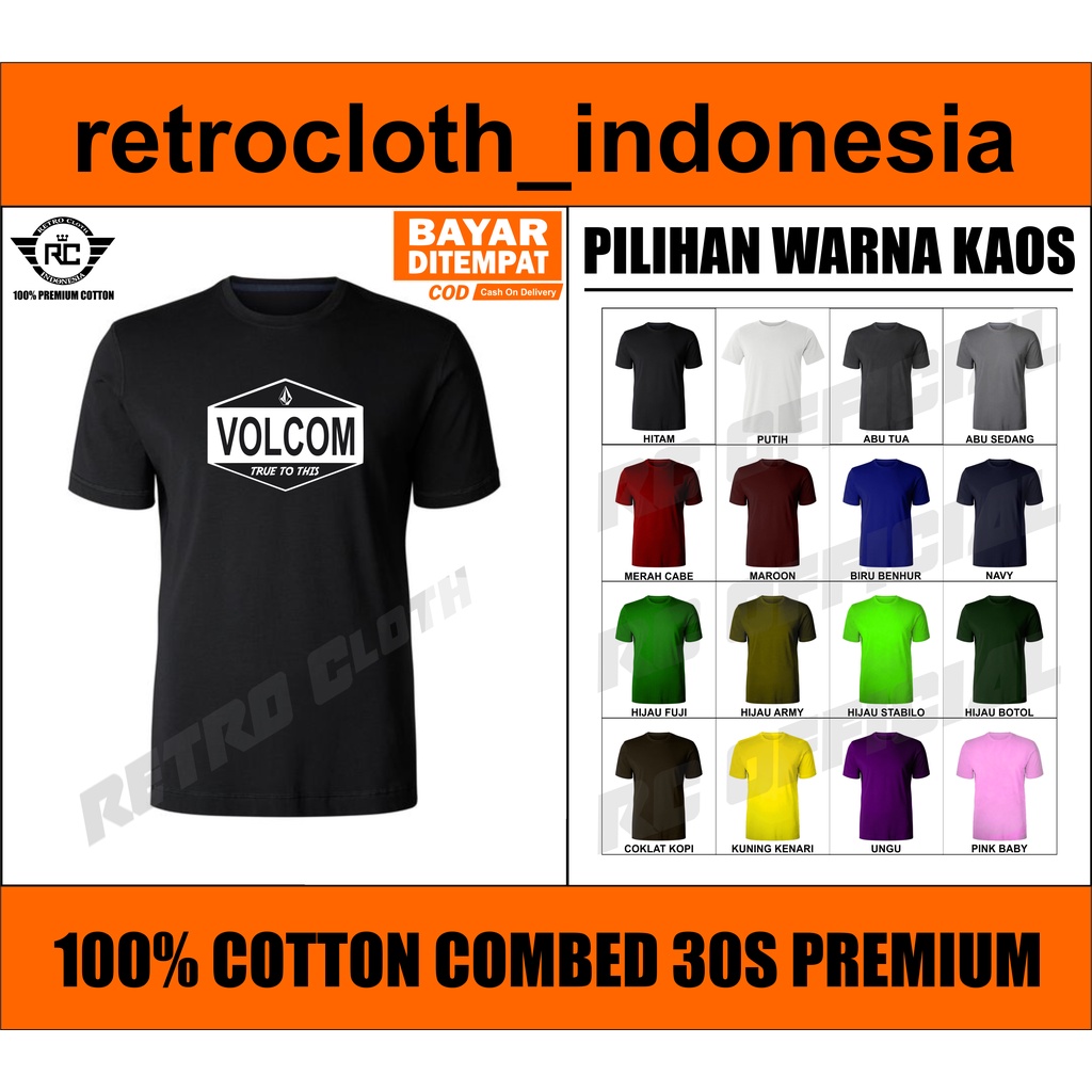 Kaos Tshirt Baju VOLCOM / 6 / Kaos Tshirt Baju Pria / Kaos Tshirt Baju Wanita / Kaos Tshirt Baju Cow