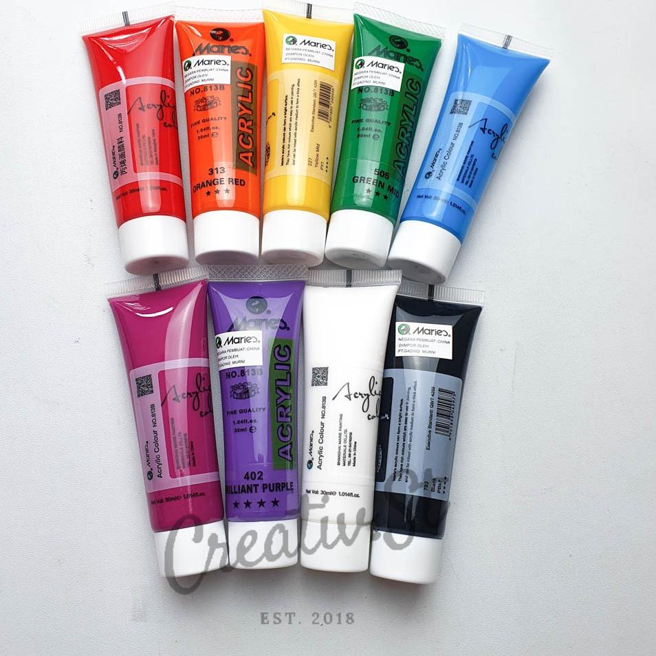 

Maries Acrylic 30 ml Paint Acrylic Set Cat Akrilik Warna Dasar Terlaris