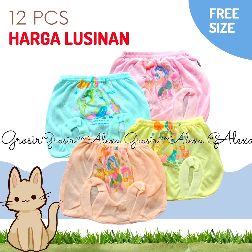 12 PCS CELANA POP MOTIF KARTUN OB - ALEXA GROSIR