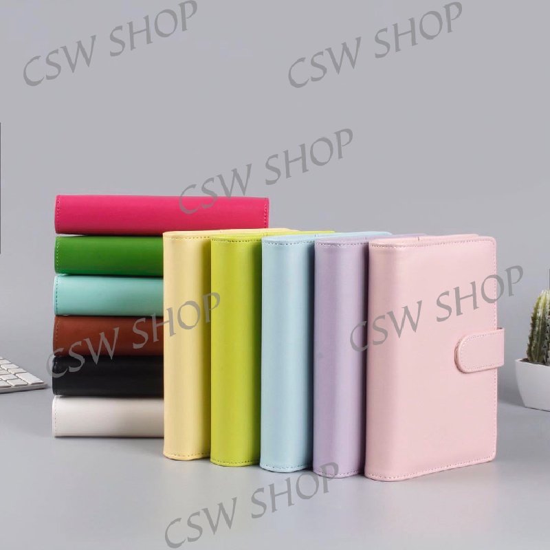 

Macaron PU Leather Notebook Binder A5 Album Binder 6 Lubang