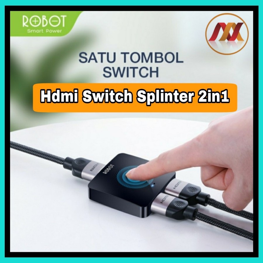 HDMI Switch and Spliter 4K Robot 2 to 1 HDMI SWITCH hm103 black