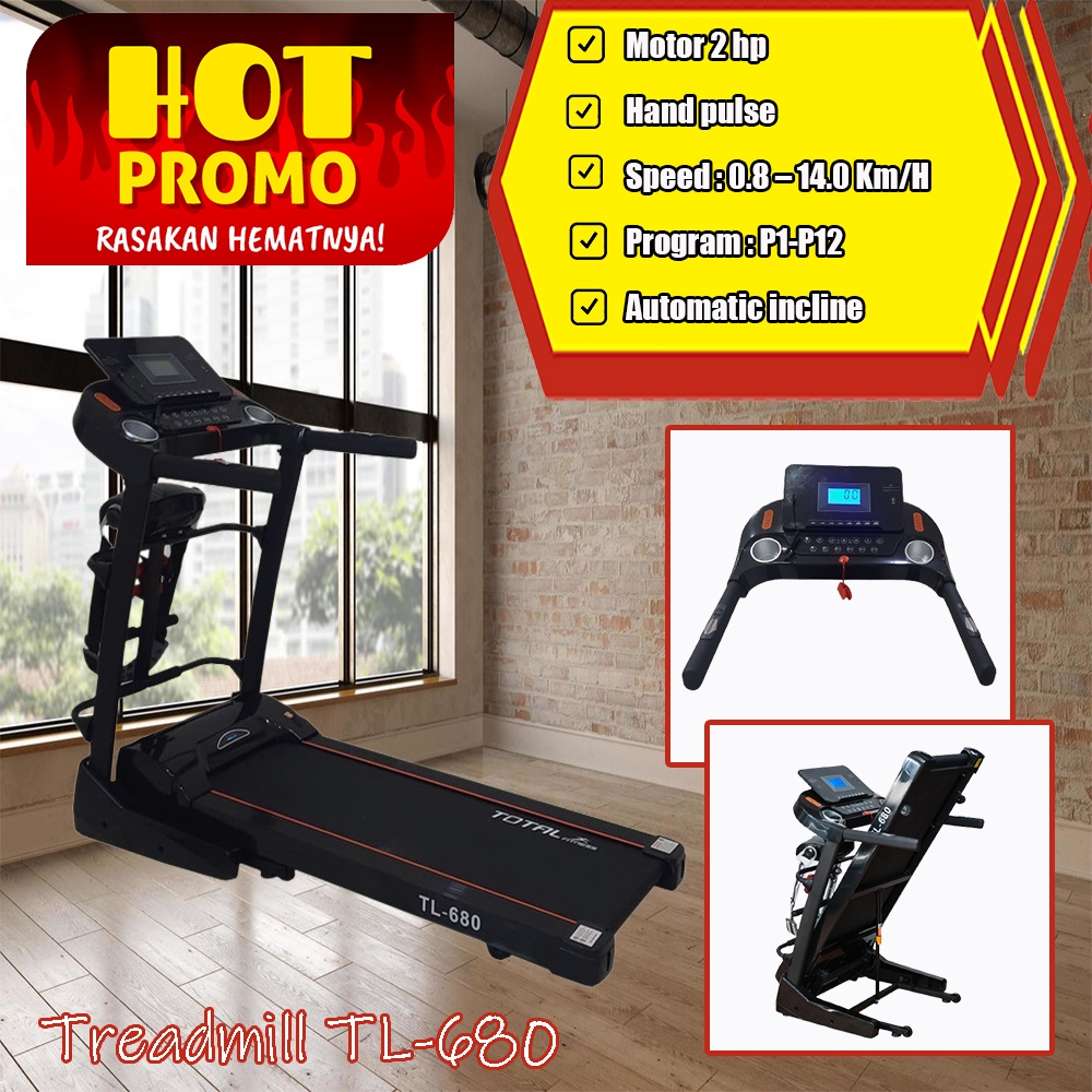 treadmill - treadmill elektrik tl 680 - tredmill - treatmill alat olahraga - treadmill lipat tl680 -