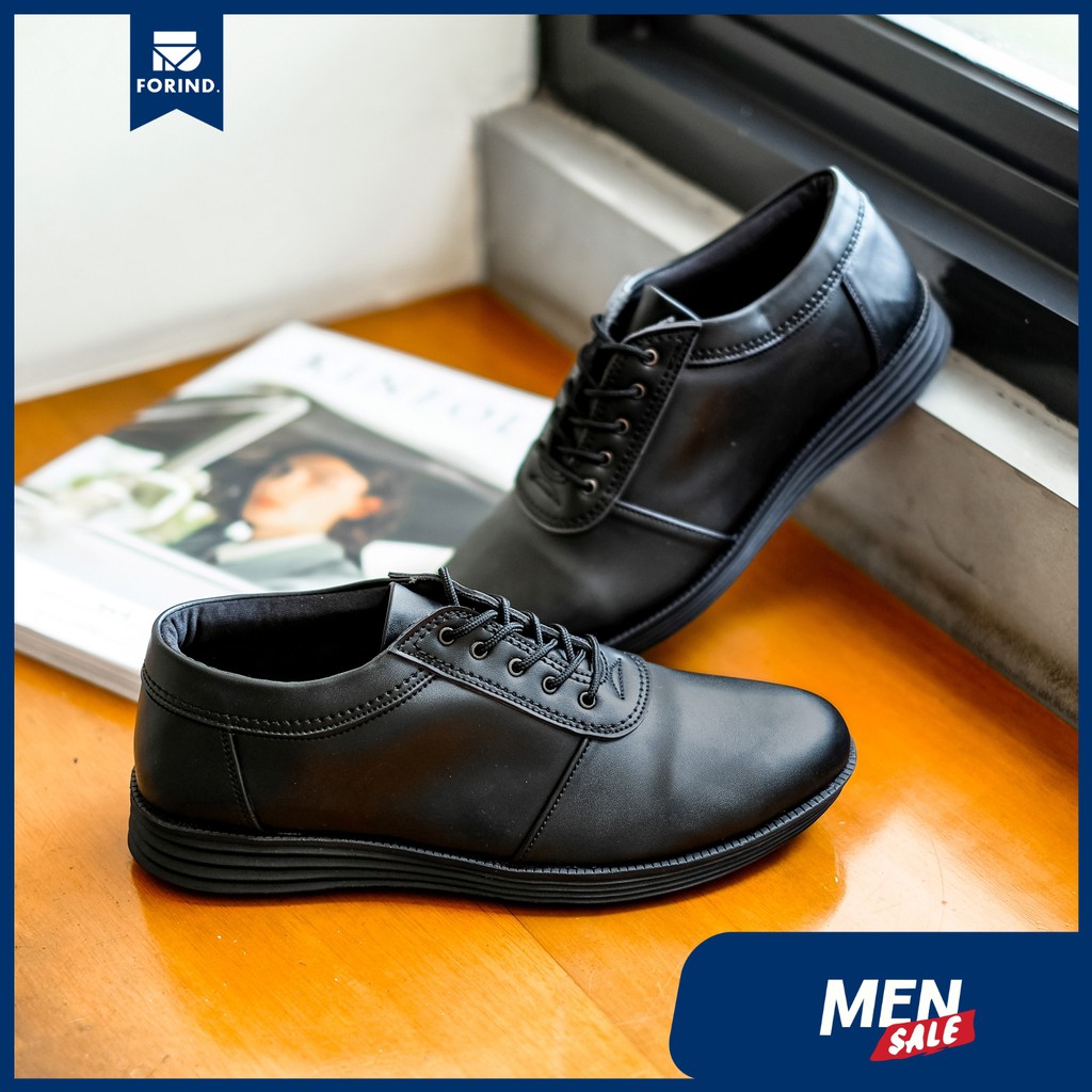 Carlton Black | Sepatu Pria Hitam Casual Pantofel Kerja Formal Fantopel Pantopel Ori | FORIND x JACK