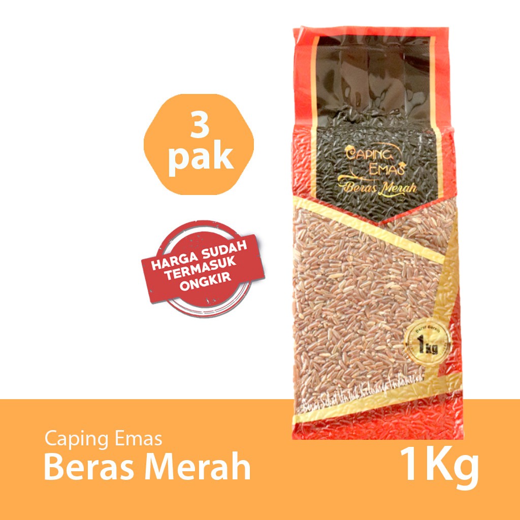 Beras Merah Cag Emas 1kg 3 Pack Harga Het Ongkir Indonesia