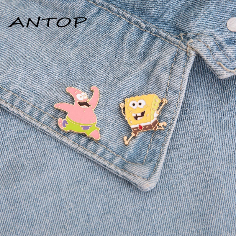 Bros Kartun Indah Gaya Jepang Ins Pin Lencana Dekorasi Garis Leher Individu ANTOP