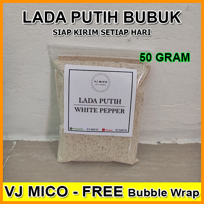 

Lada Putih Bubuk / Merica bubuk / Ground White Pepper - Quality Premium 50gram