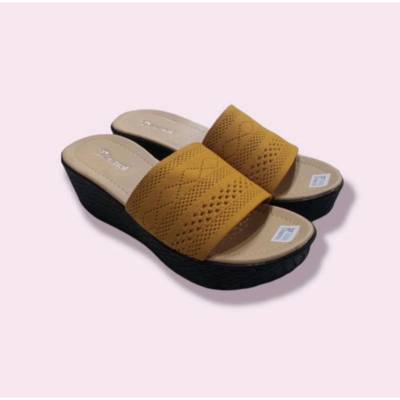 Sandal Rajut Wanita Cewek Ibu Rumah Tangga Sandal Santai Slop Rajut Modern