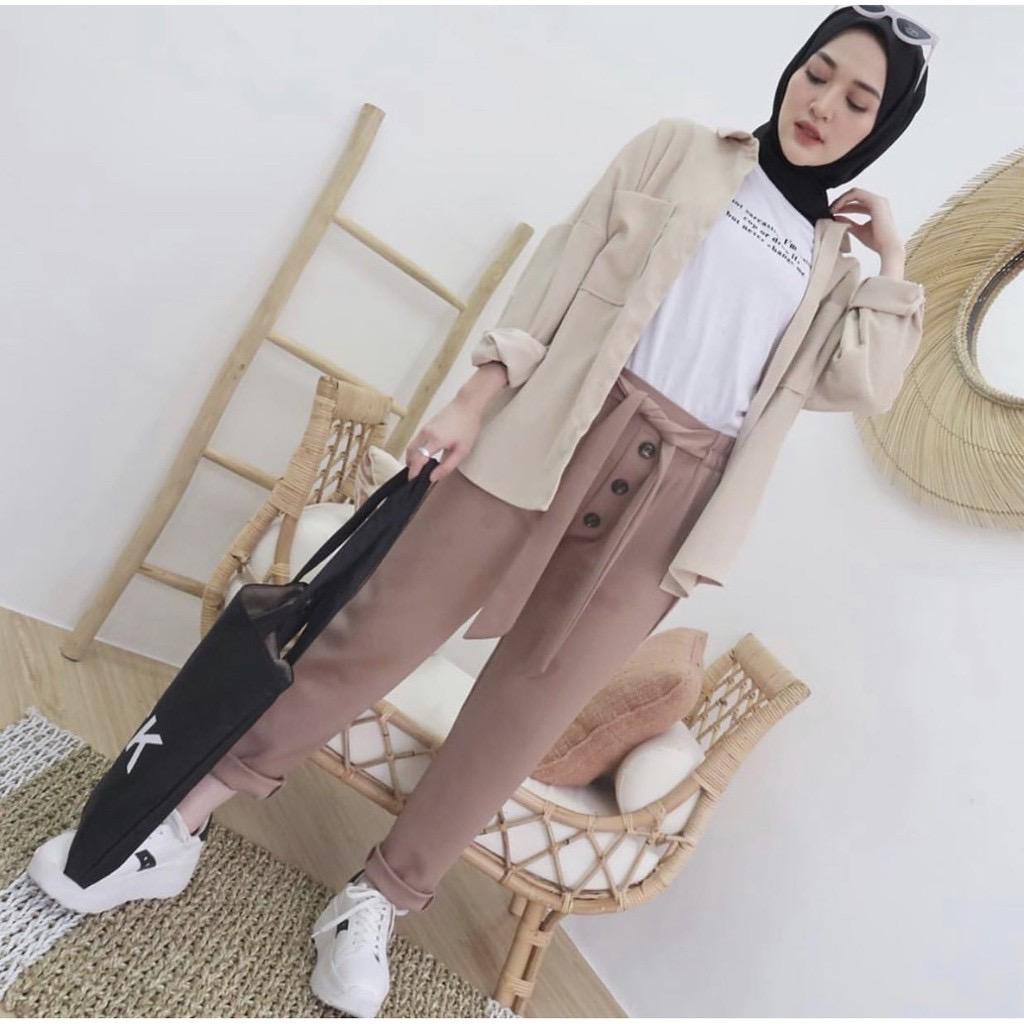 CUCI GUDANG!! GEYN BASIC PANTS PUSATGROSIR_SOLO/ CELANA TALI KANCING