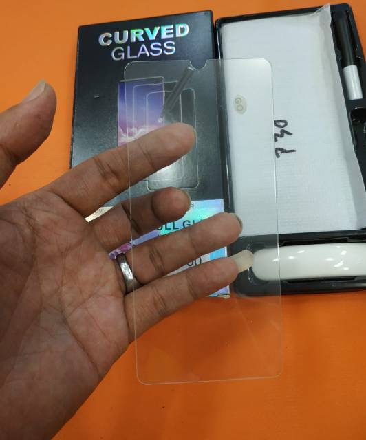 Tempered glass UV huawei P30 ultra violet anti gores kaca bening full layar melengkung screen guard