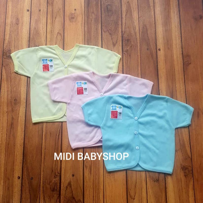 Baju Bayi lengan pendek polos Nita Baby 0-6 bulan