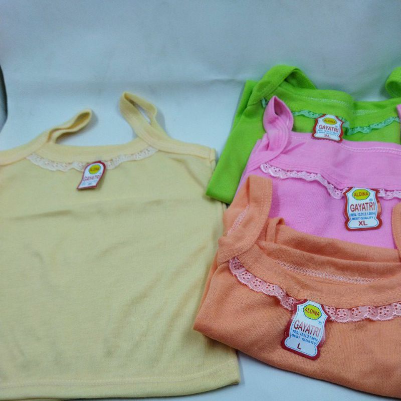 kaos dalam anak tk sd warna, grosir kaos dalam anak cewek murah kaos singlet perempuan renda M L XL XXL