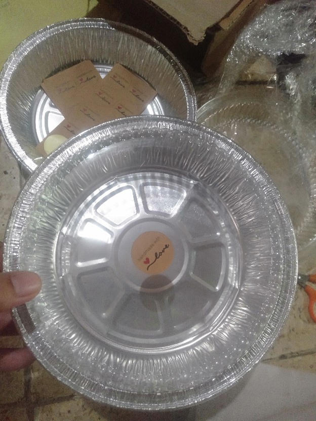 Cup Wadah Aluminium Rx 725+tutup Foil Bulat Diameter 18cm (10pc)
