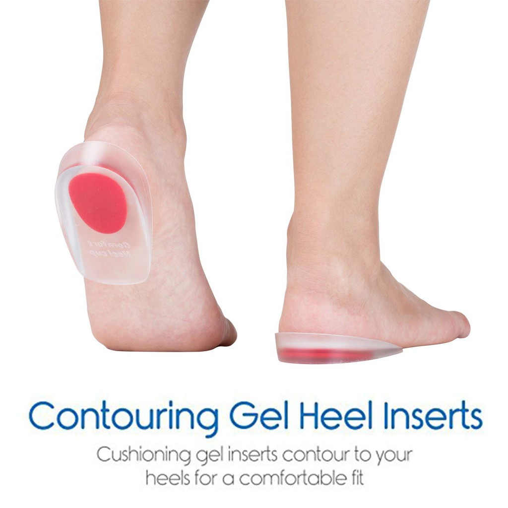 Silicone Heel Cup Pads Gel Heel Cups Plantar Fasciitis Sisipan Perawatan Kaki Silica Gel Cushion Pad