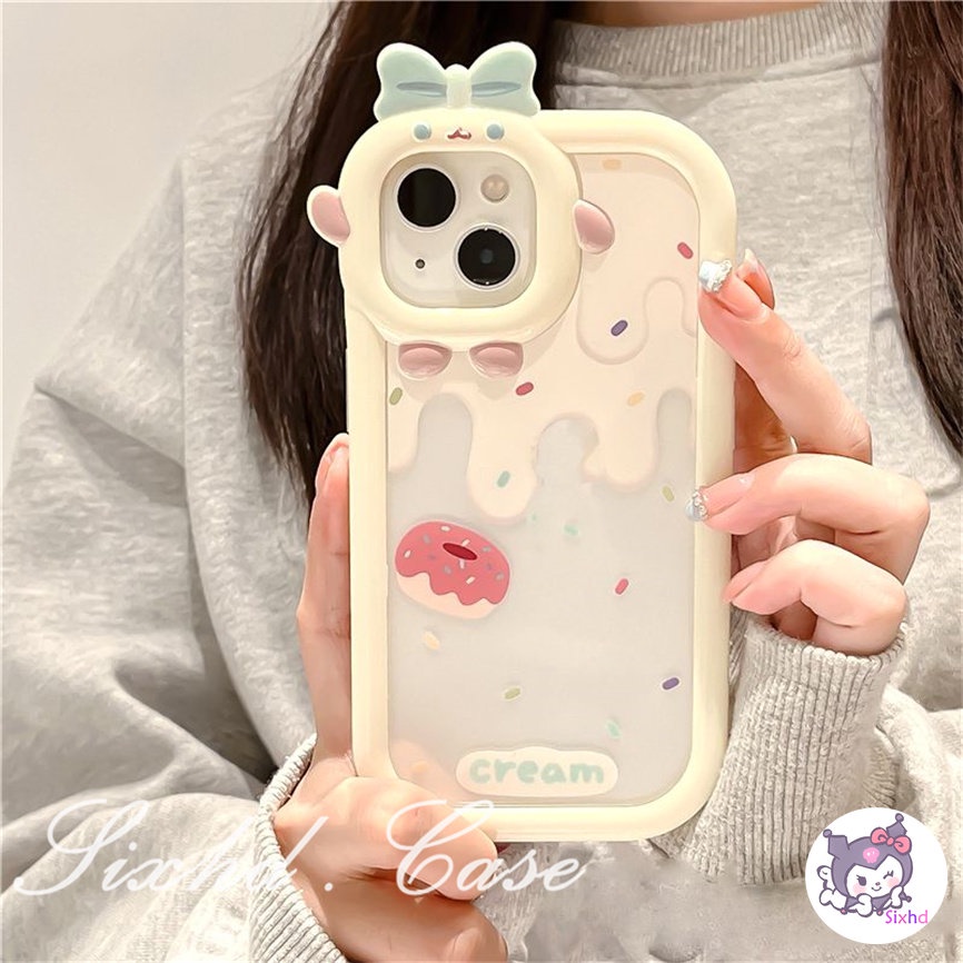 Compatible For iPhone 14 13 12 11 Pro Max SE 2020 X Xr Xs Max 8 7 Plus 3D Small Monster Phone Casing  Ice Cream Candy Phone Case Camera Protector Phone Soft Cover