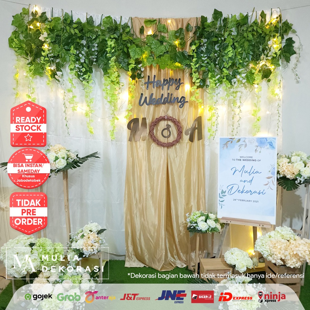 Dekorasi Bekdrop Lamaran Nikahan Syukuran Aqiqah Khitan Background Dinding Filamin Paket Mulia UU