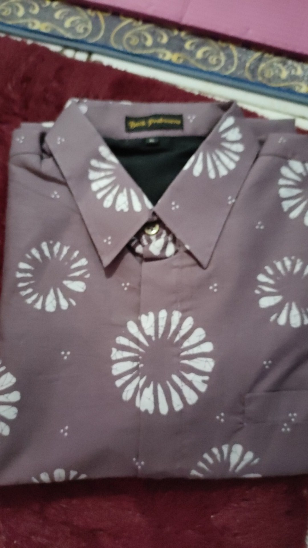 Asta Sibori Kemeja Batik Pria Lengan Pendek Slimfit Katun Printing Hem Baju Seragam Kantor Modern