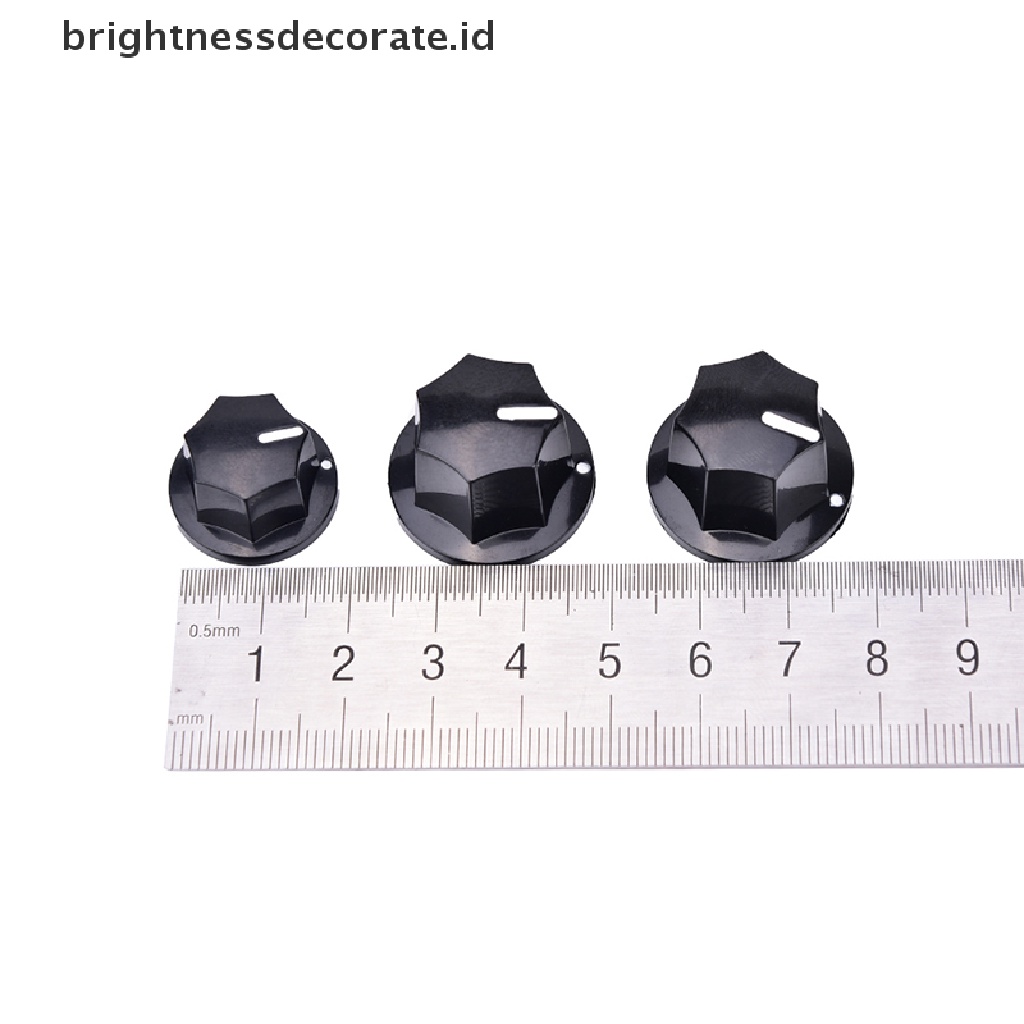 3pcs Knob Kontrol Volume Nada Bahan Plastik Warna Hitam Gaya Vintage Untuk Gitar Jazz