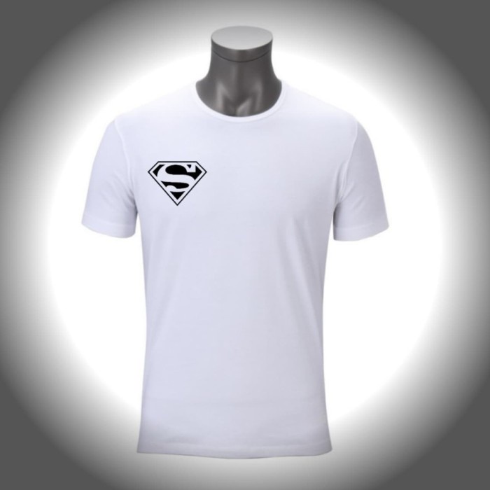 KAOS BAJU  30S DISTRO LOGO KECIL SUPERMAN POLOS CUSTOM ANAK DEWASA SUPER PREMIUM