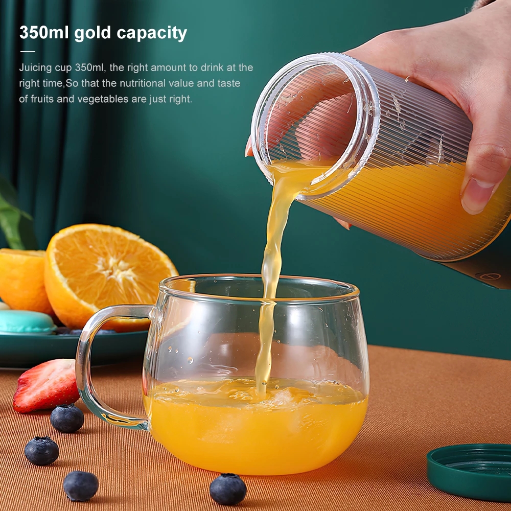 350ml Juicer 4 Blades Portable Macaron Fruit Juicer Mixer Mini Electric Blender