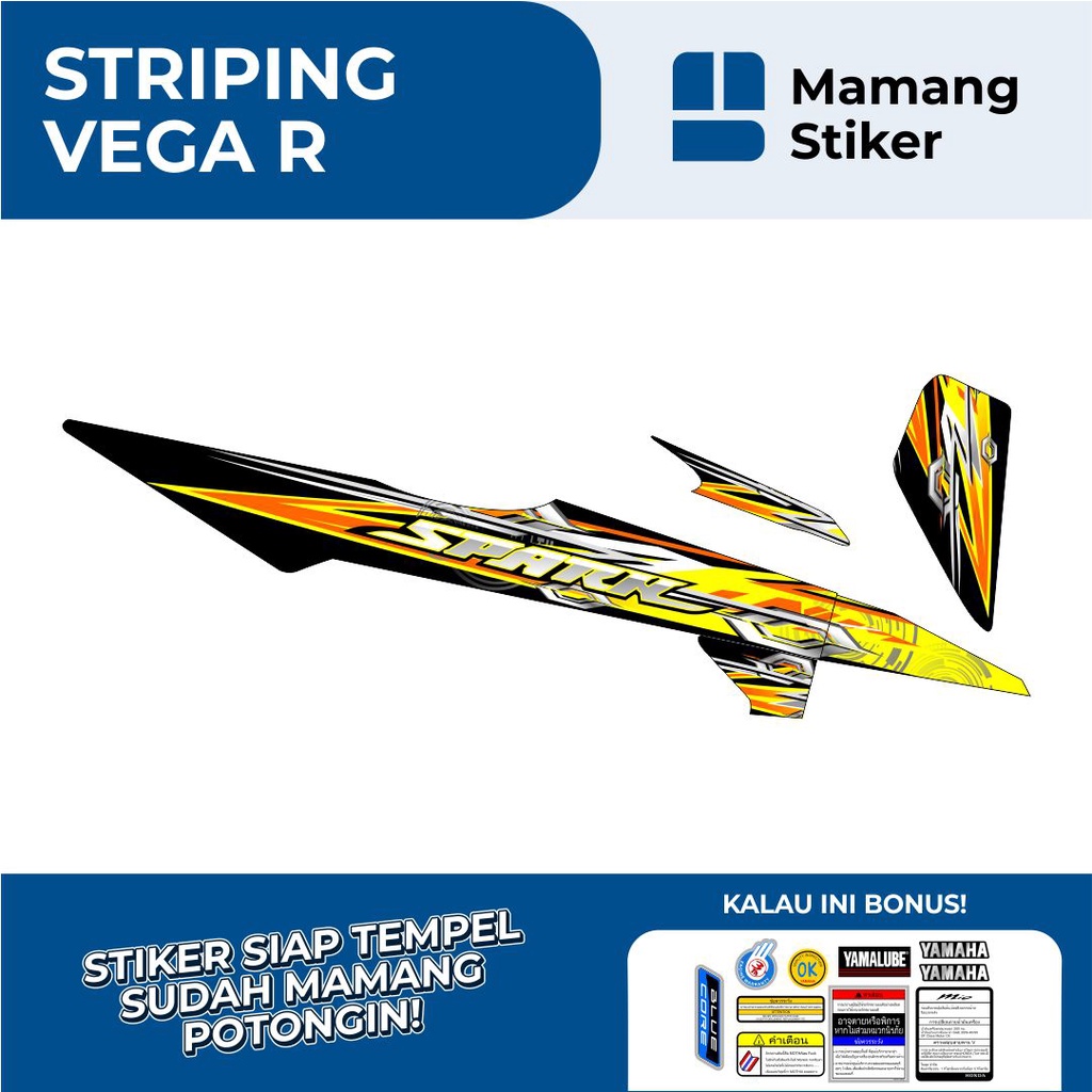 STRIPING VEGA R LAMA VARIASI 7 SPORT SPARK/STIKER MOTOR HONDA VEGA R LAMA RACING/STICKER VEGA R ORI 