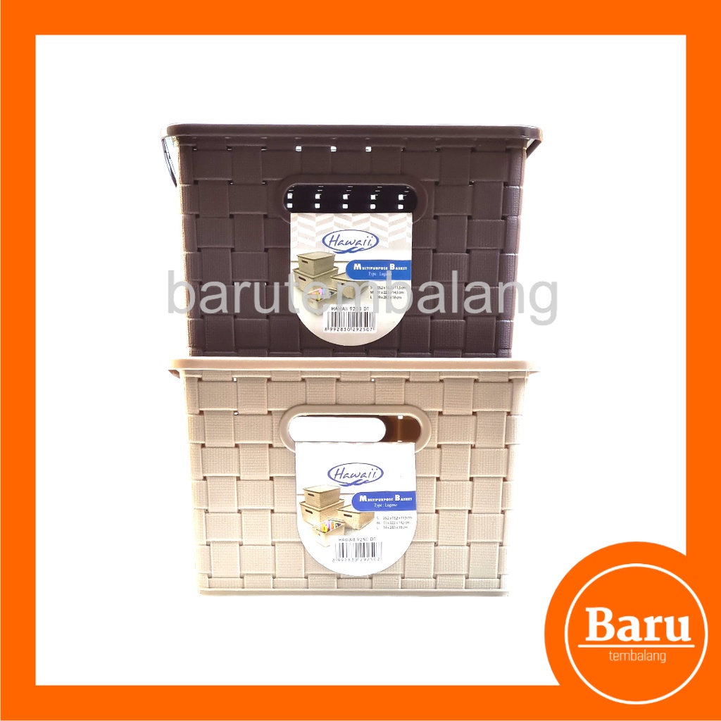 KERANJANG SERBAGUNA HAWAII LUGANO TUTUP ( S )  9250 DT | KERANJANG PLASTIK HAWAAI LUGANO | KERANJANG