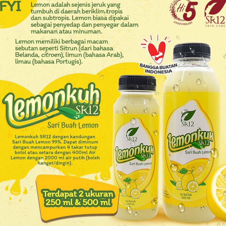 

Lemonkuh SR12 500ml - Sari Buah Lemon Asli - Diet Sehat - Bakar Lemak Kotor