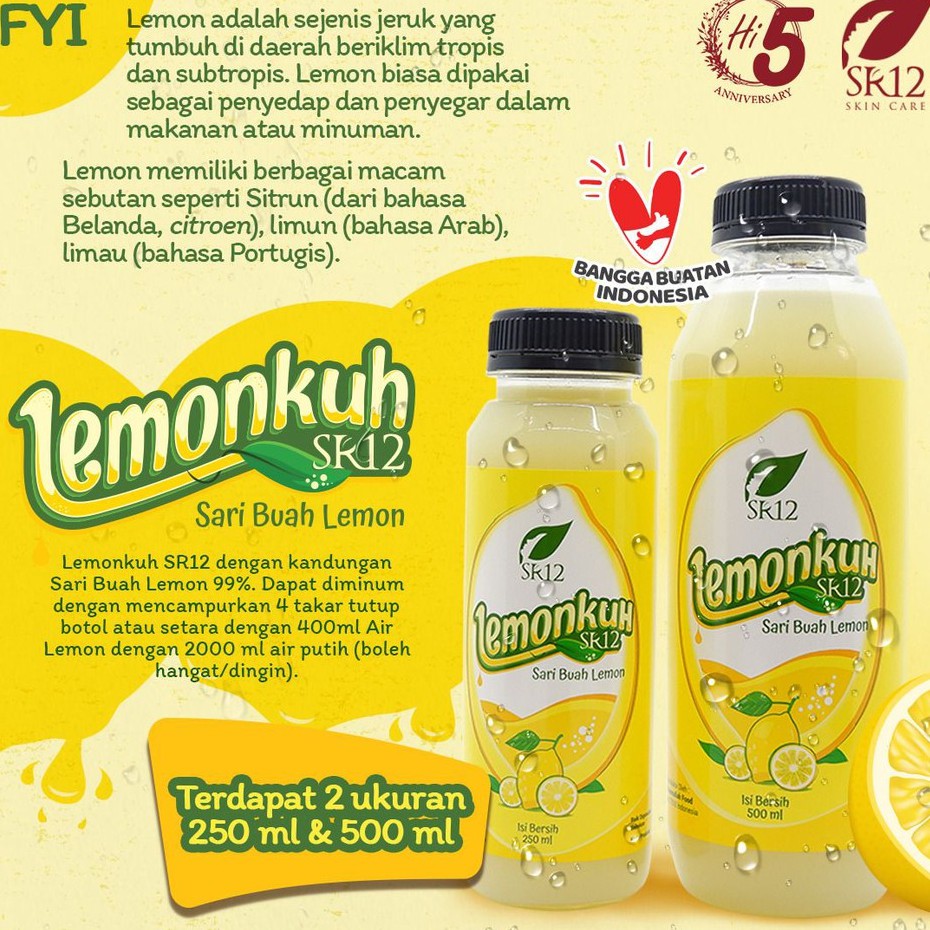 Jual Lemonkuh Sr12 500ml Sari Buah Lemon Asli Diet Sehat Bakar Lemak Kotor Shopee Indonesia 5544