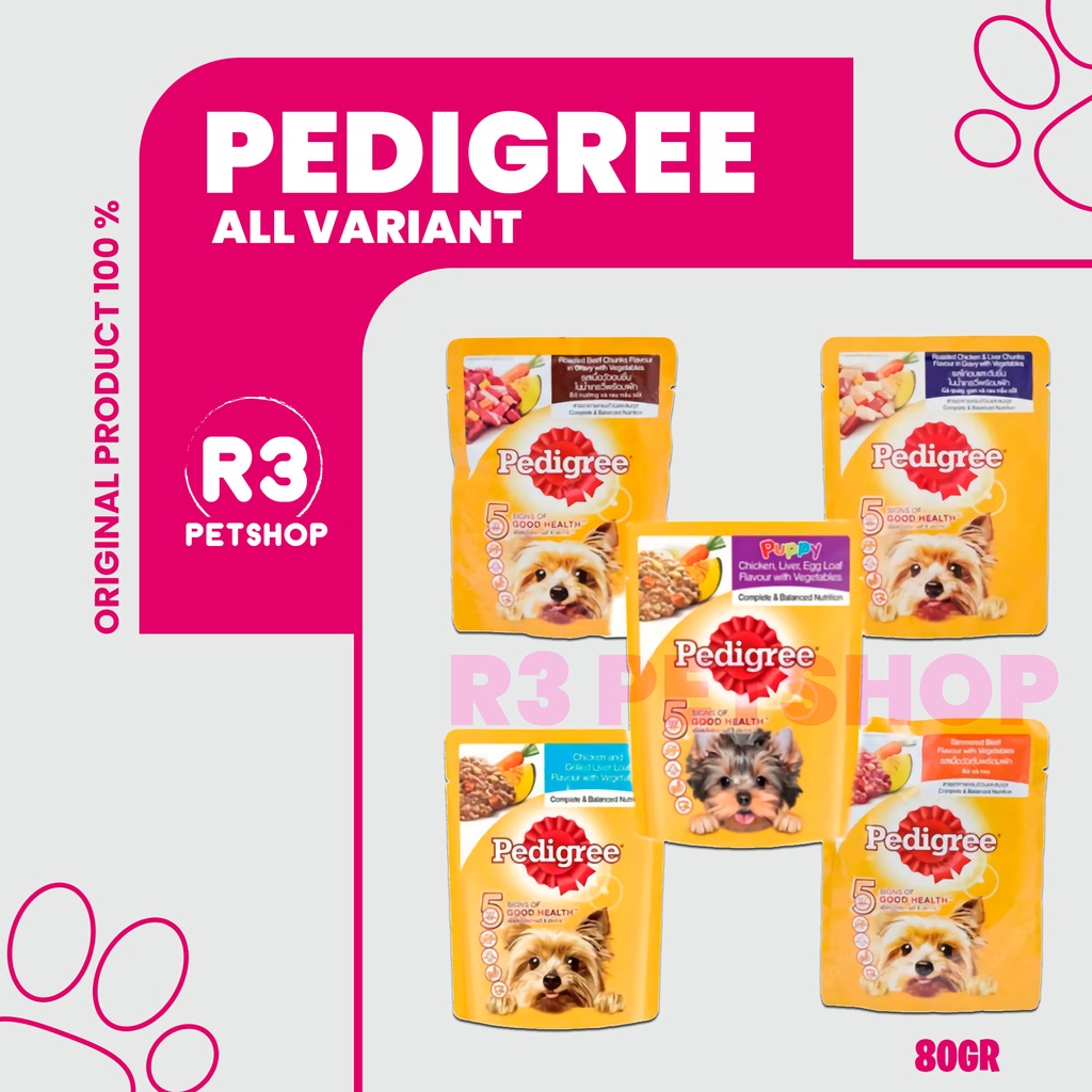 Makanan Anjing murah Pedigree pouch All Variant 80 gr