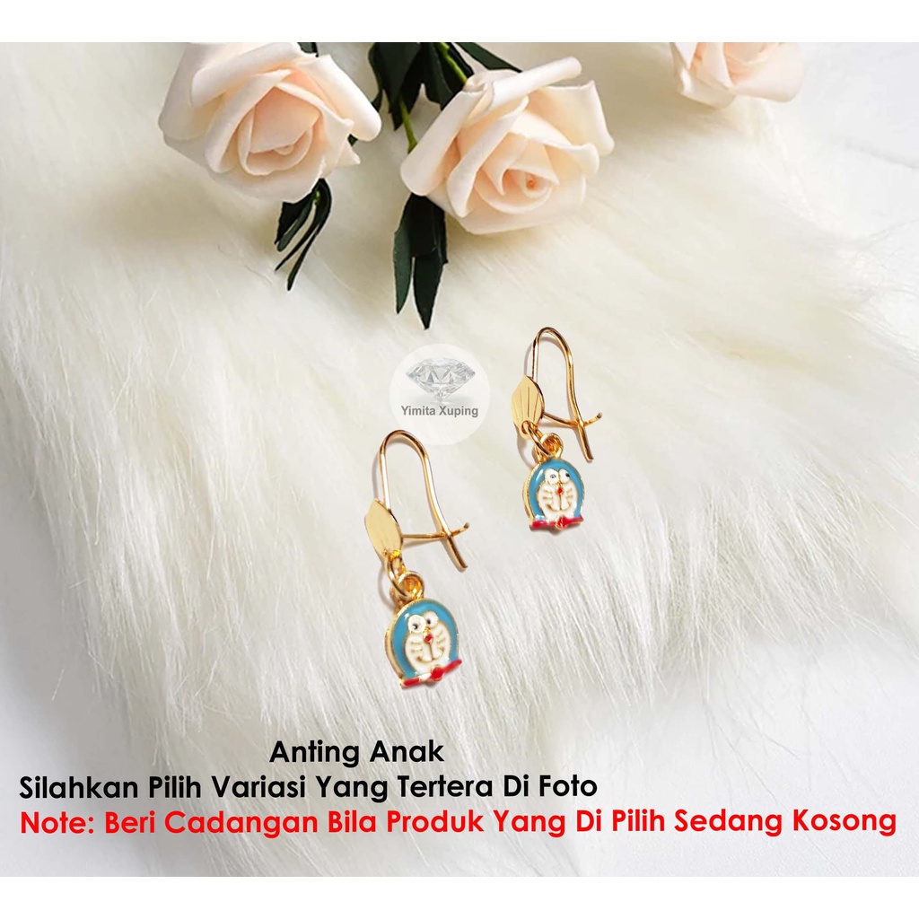 Xuping Perhiasan Fashion Anting ANAK Giwang Anak Model Doraemon Biru Cantik