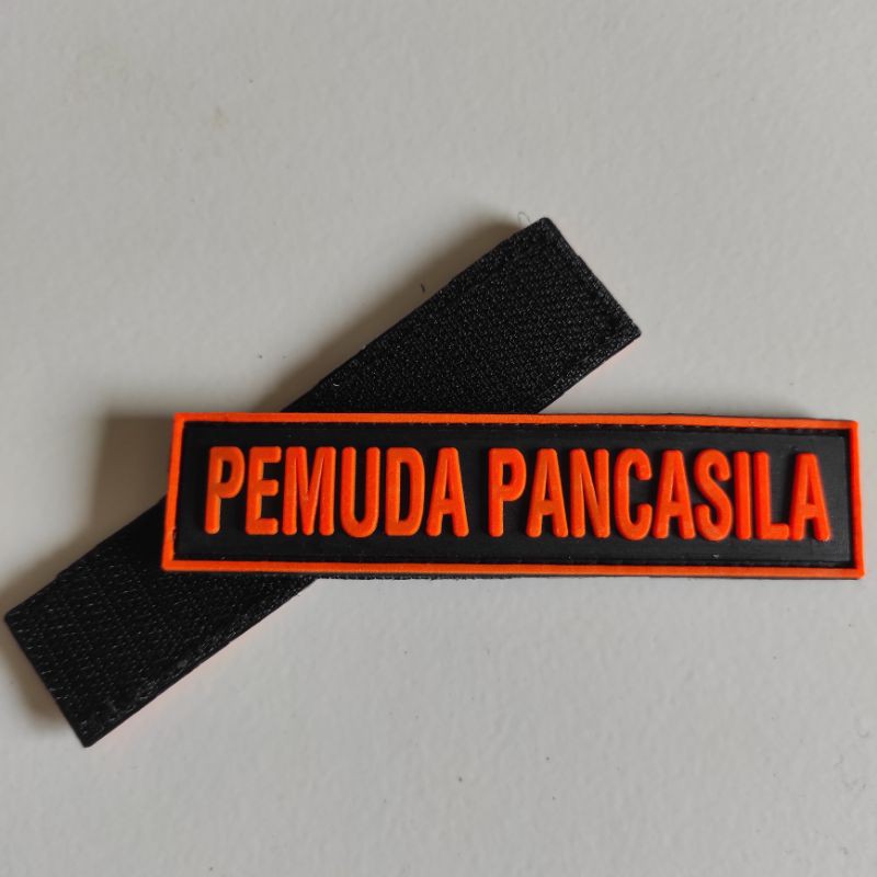 PATCH RUBBER TULISAN PP ( PEMUDA PANCASILA) / TEMPELAN EMBLEM LOGO KARET VELCRO