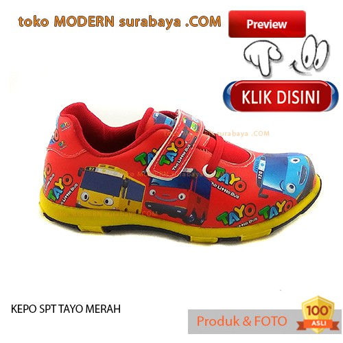 SEPATU ANAK KARAKTER PRINTING KEPO SPT TAYO MERAH