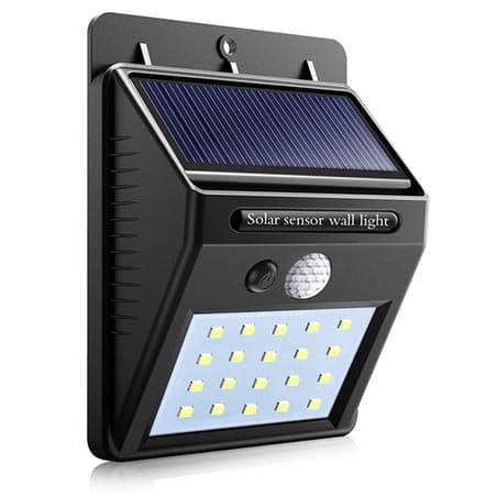 Lampu Solar Sensor Gerak Outdoor 20 LED 460 Lumens Weatherproof - Black