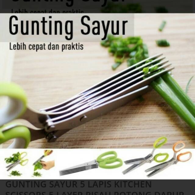 GUNTING SAYUR 5 LAPIS KITCHEN SCISSORS 5 LAYER PISAU 