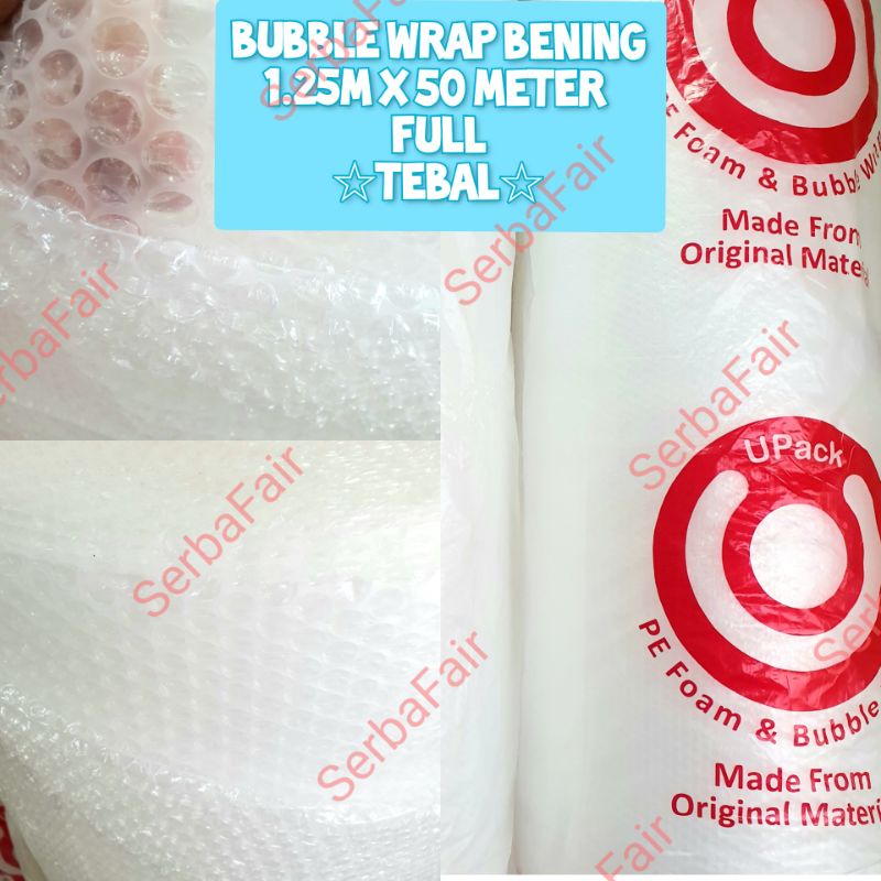 

Bubble Wrap UPack Bening 1.25Mx50METER FULL JAMIN TEBAL TOP QUALITY